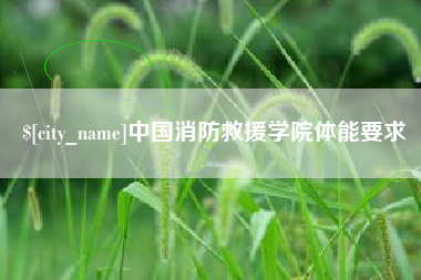 焦作中国消防救援学院体能要求
