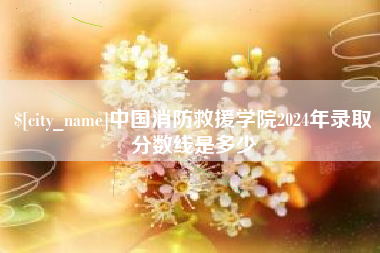 焦作中国消防救援学院2024年录取分数线是多少