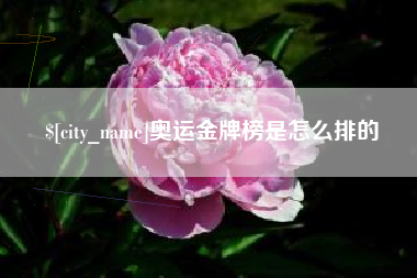 焦作奥运金牌榜是怎么排的