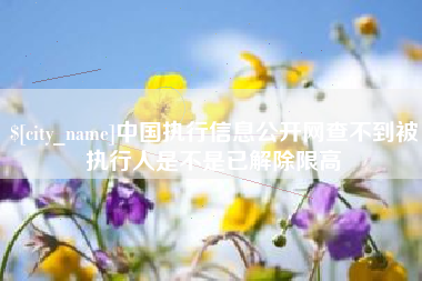 焦作中国执行信息公开网查不到被执行人是不是已解除限高