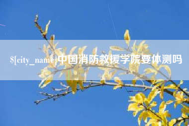 焦作中国消防救援学院要体测吗