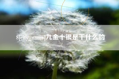 焦作九金十银是干什么的