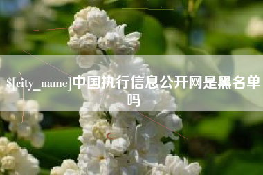 焦作中国执行信息公开网是黑名单吗