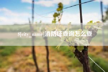 焦作消防证查询怎么查