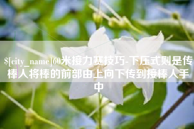 焦作60米接力赛技巧-下压式则是传棒人将棒的前部由上向下传到接棒人手中