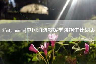 焦作中国消防救援学院招生计划表